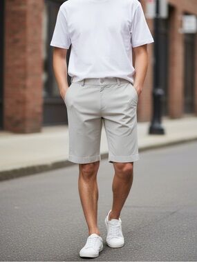 Peter Millar Crown Crafted Men’s Gray Performance Golf Shorts